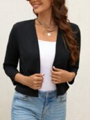 Chaqueta Corta Negra de Trabajo para Mujer, Temporada Primavera