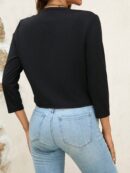 Chaqueta Corta Negra de Trabajo para Mujer, Temporada Primavera