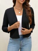 Chaqueta Corta Negra de Trabajo para Mujer, Temporada Primavera