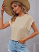 Camiseta Cuello Redondo y Manga Murciélago