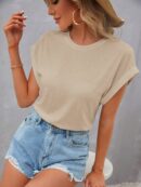 Camiseta Cuello Redondo y Manga Murciélago