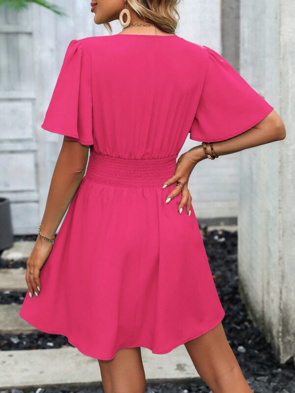 Vestido Casual Cuello en V con Mangas Mariposa - Image 66