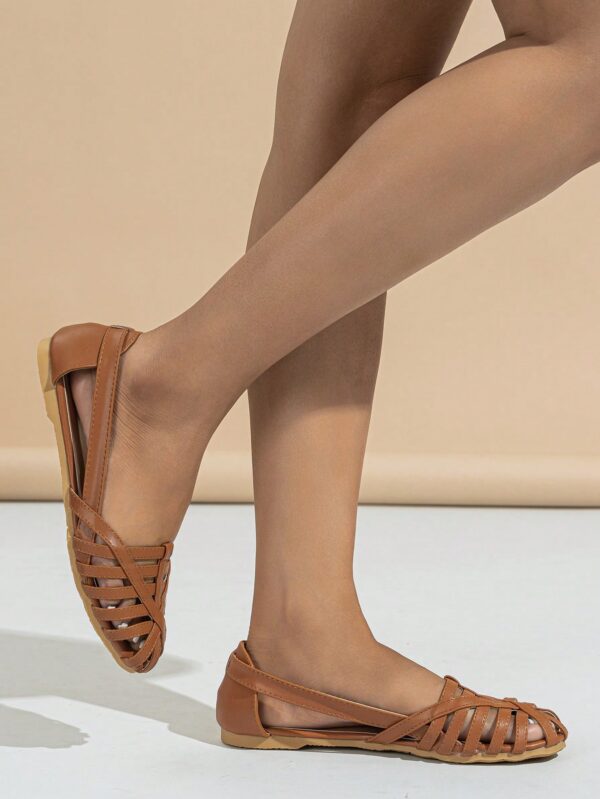 Zapatos Planos de Mujer con Detalles Tejidos y Talón Abierto - Image 3