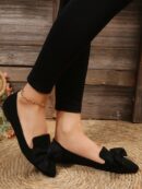 Mocasines Casuales de Puntera Puntiaguda con Hilos Dorados