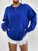 Sweater Casual de Mujer con Manga Larga y Cuello Redondo