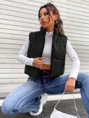 Chaleco Sin Mangas con Cierre y Cuello Alto