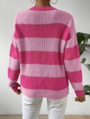 Sweater a Rayas Colorido con Hombros Caídos