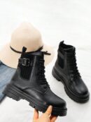 Botas Retro Cortas de Tacón Grueso y Suela Gruesa para Mujer