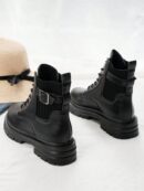Botas Retro Cortas de Tacón Grueso y Suela Gruesa para Mujer