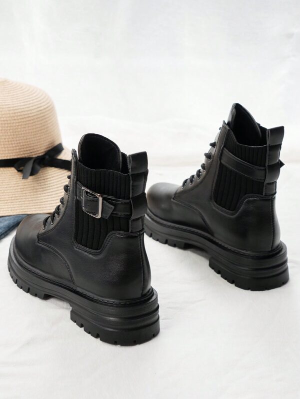 Botas Retro Cortas de Tacón Grueso y Suela Gruesa para Mujer - Image 2