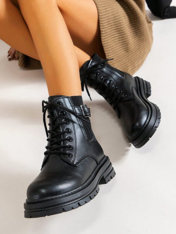 Botas Retro Cortas de Tacón Grueso y Suela Gruesa para Mujer - Image 5