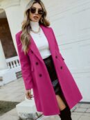 Abrigo Elegante con Cuello Solapa y Doble Botonadura
