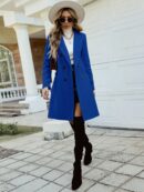 Abrigo Elegante con Cuello Solapa y Doble Botonadura