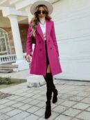 Abrigo Elegante con Cuello Solapa y Doble Botonadura