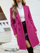 Abrigo Elegante con Cuello Solapa y Doble Botonadura