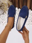 Mocasines Planos con Detalles Metálicos para Mujer