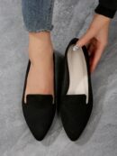Mocasines Casuales de Puntera Puntiaguda con Hilos Dorados