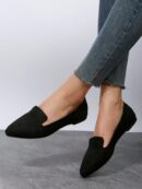 Mocasines Casuales de Puntera Puntiaguda con Hilos Dorados
