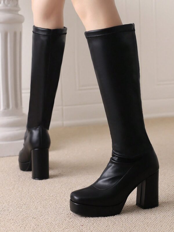 Botas de Tobillo Blancas con Plataforma Impermeable y Tacón Alto - Image 6