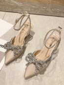 Zapatos de Tacón Alto Elegantes con Detalle de Moño