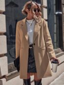 Abrigo de Lana Estilo Casual con Solapa y Botón Único