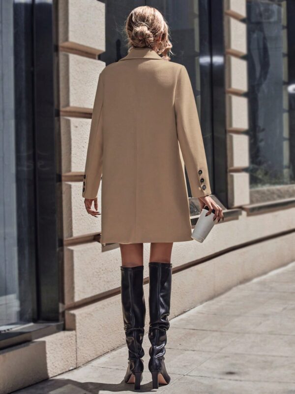 Abrigo de Lana Estilo Casual con Solapa y Botón Único - Image 8