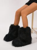 Botas de Nieve Peludas de Caña Media para Mujer