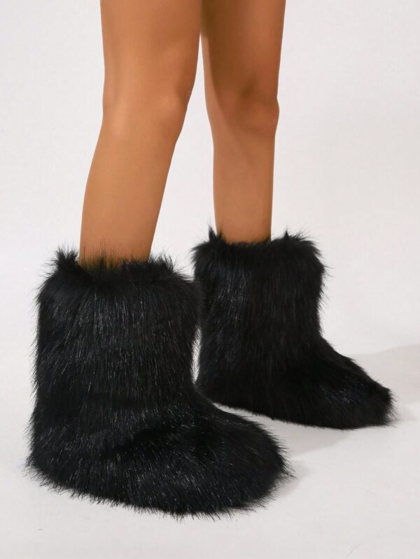 Botas de Nieve Peludas de Caña Media para Mujer - Image 4