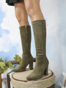 Botas Altas de Tacón Grueso y Puntera Afilada