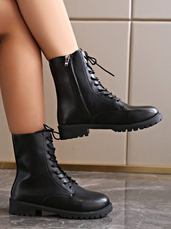 Botines Retro con Cierre Lateral y Cordones, Ideales para Leggings - Image 2