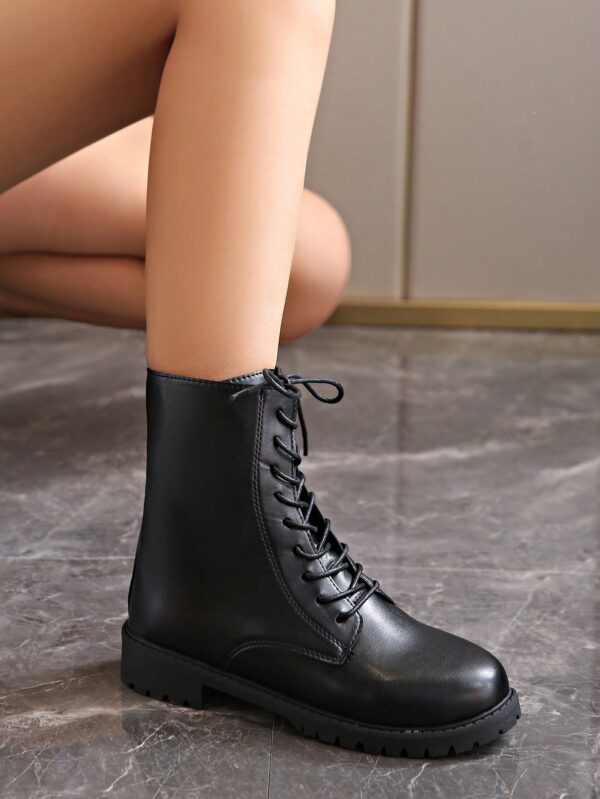 Botines Retro con Cierre Lateral y Cordones, Ideales para Leggings - Image 3