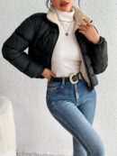 Campera Térmica Corta con Cierre y Cuello Alto