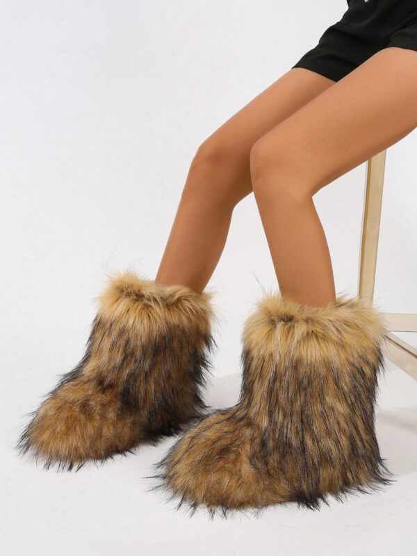 Botas de Nieve Peludas de Caña Media para Mujer - Image 9