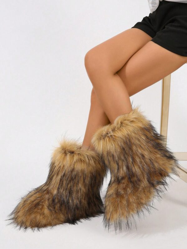 Botas de Nieve Peludas de Caña Media para Mujer - Image 10
