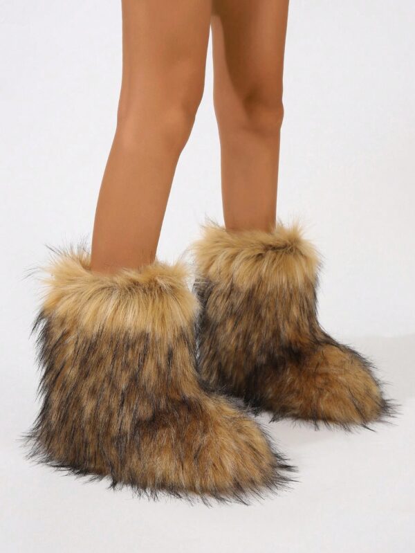Botas de Nieve Peludas de Caña Media para Mujer - Image 7