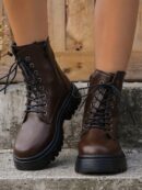 Botas Negras de Estilo Combat para Otoño/Invierno