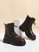Botas Negras de Estilo Combat para Otoño/Invierno