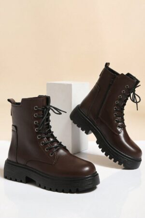 Botas Negras de Estilo Combat para Otoño/Invierno