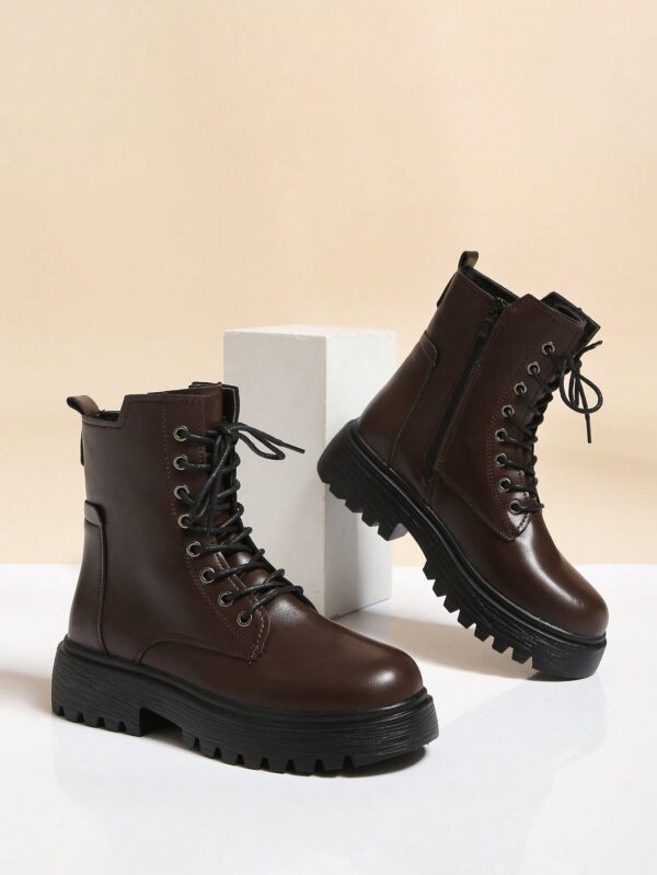 Botas Negras de Estilo Combat para Otoño/Invierno