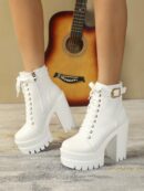 Botas Cortas de Mujer con Hebilla Unica Estilo Britanico