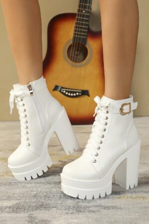 Botas Cortas de Mujer con Hebilla Unica Estilo Britanico
