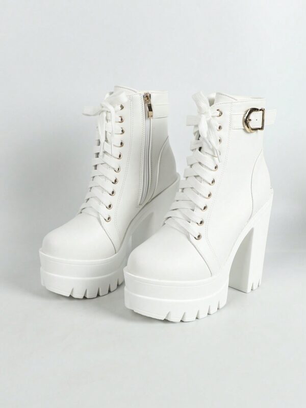 Botas Cortas de Mujer con Hebilla Unica Estilo Britanico - Image 2
