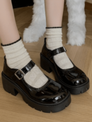 Zapatos Oxford de Tacón Alto y Suela Gruesa Estilo Mary Jane