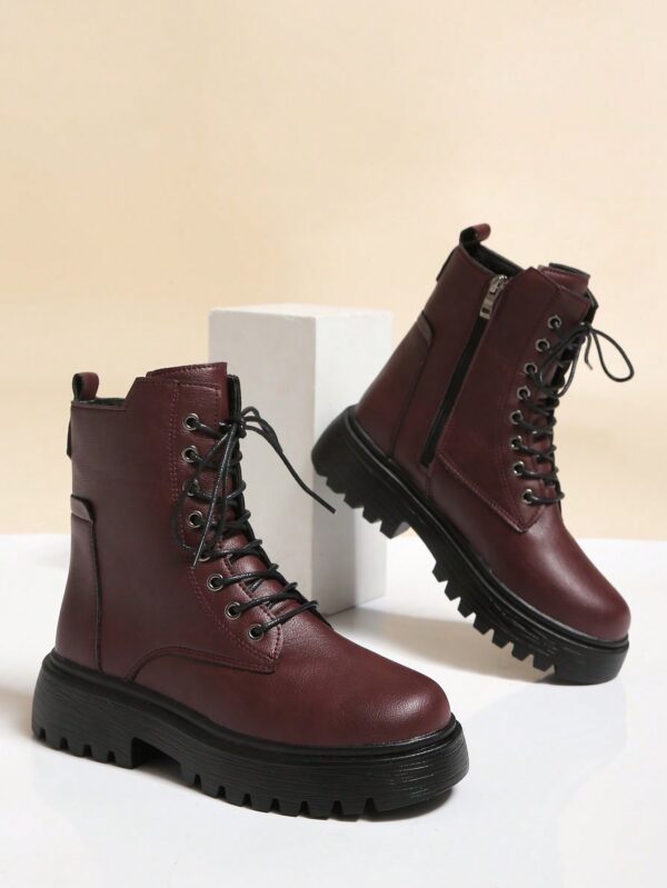 Botas Negras de Estilo Combat para Otoño/Invierno - Image 21