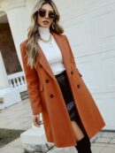 Abrigo Elegante con Cuello Solapa y Doble Botonadura