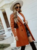 Abrigo Elegante con Cuello Solapa y Doble Botonadura