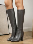 Botas Altas de Tacón Grueso y Puntera Afilada
