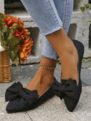 Mocasines Casuales de Puntera Puntiaguda con Hilos Dorados