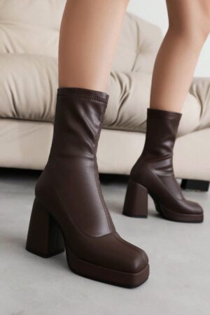 Zapatos de Tacón Chunky con Plataforma Impermeable y Correa al Tobillo