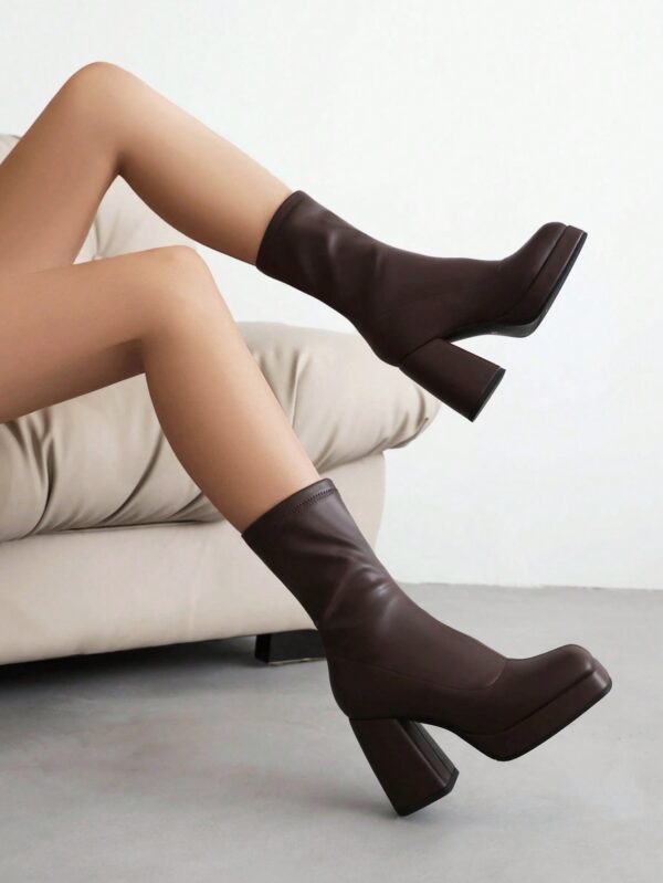 Zapatos de Tacón Chunky con Plataforma Impermeable y Correa al Tobillo - Image 3
